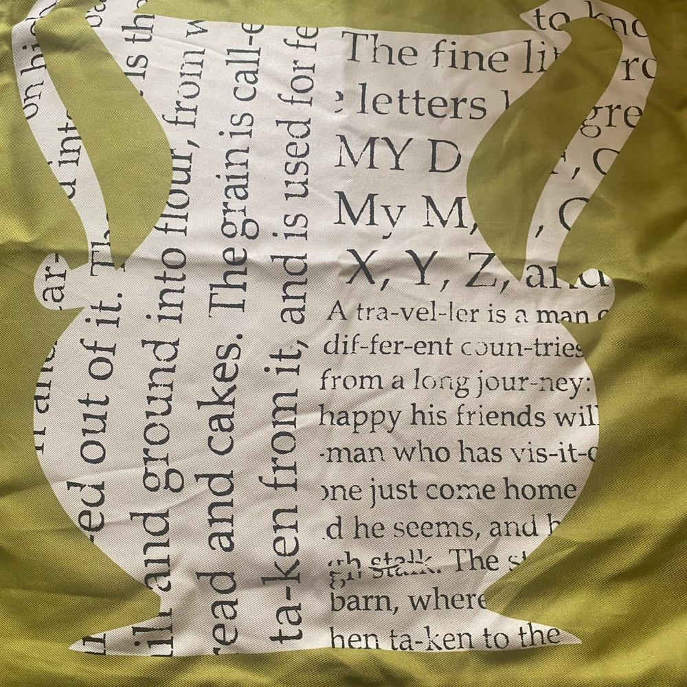 West Elm Olive and Cream 100% Silk Pillow Cover